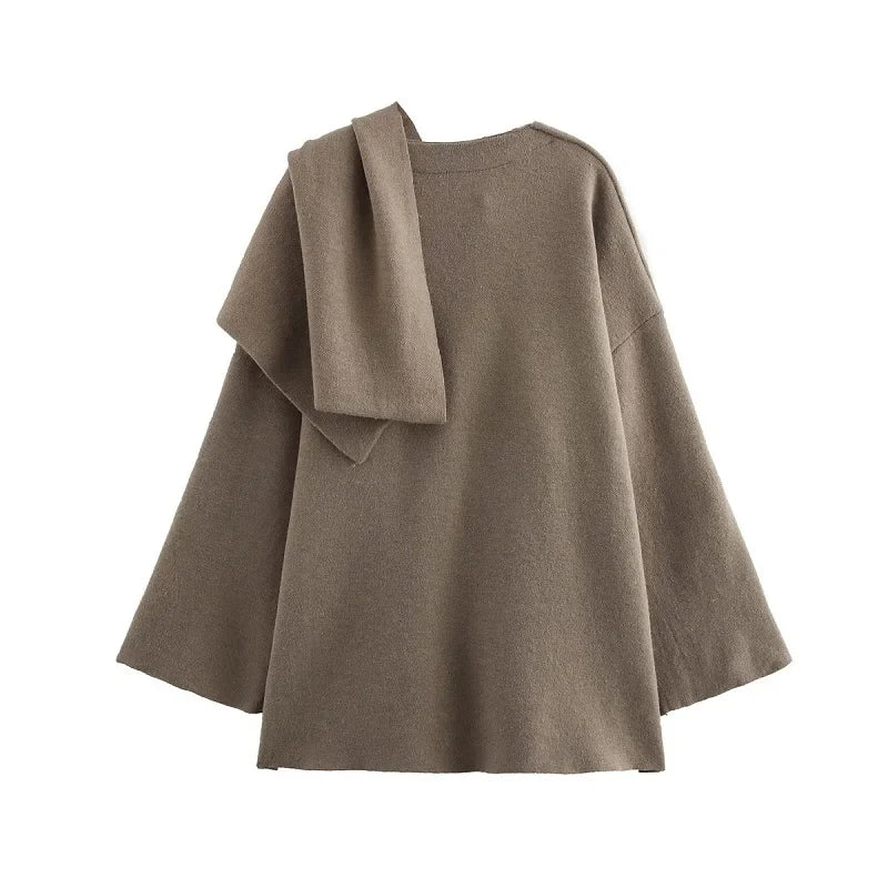 Women's Asymmetric Scarf Winter Parka