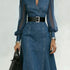 Women's Tulle Sleeved Denim Midi