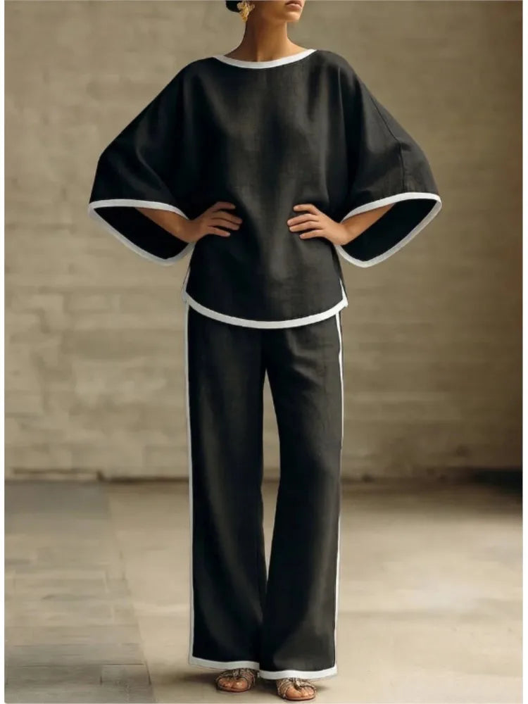 Women's Batwing Linen Two Piece