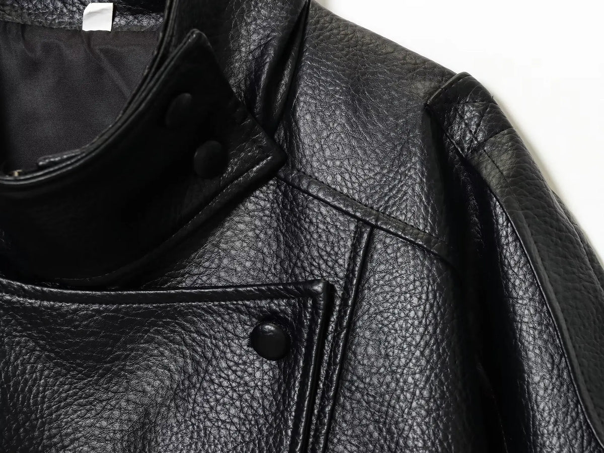 Women's Oversized Leather Look Jacket