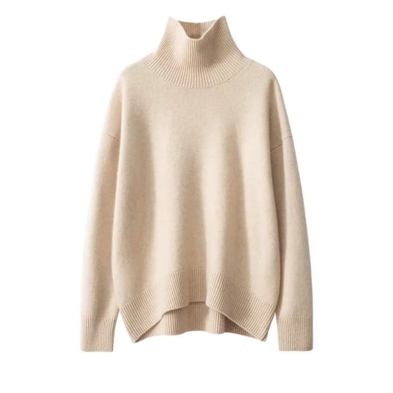 Women's High Neck Cashmere Blend Knit
