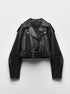 Women's Short Belted Biker Jacket