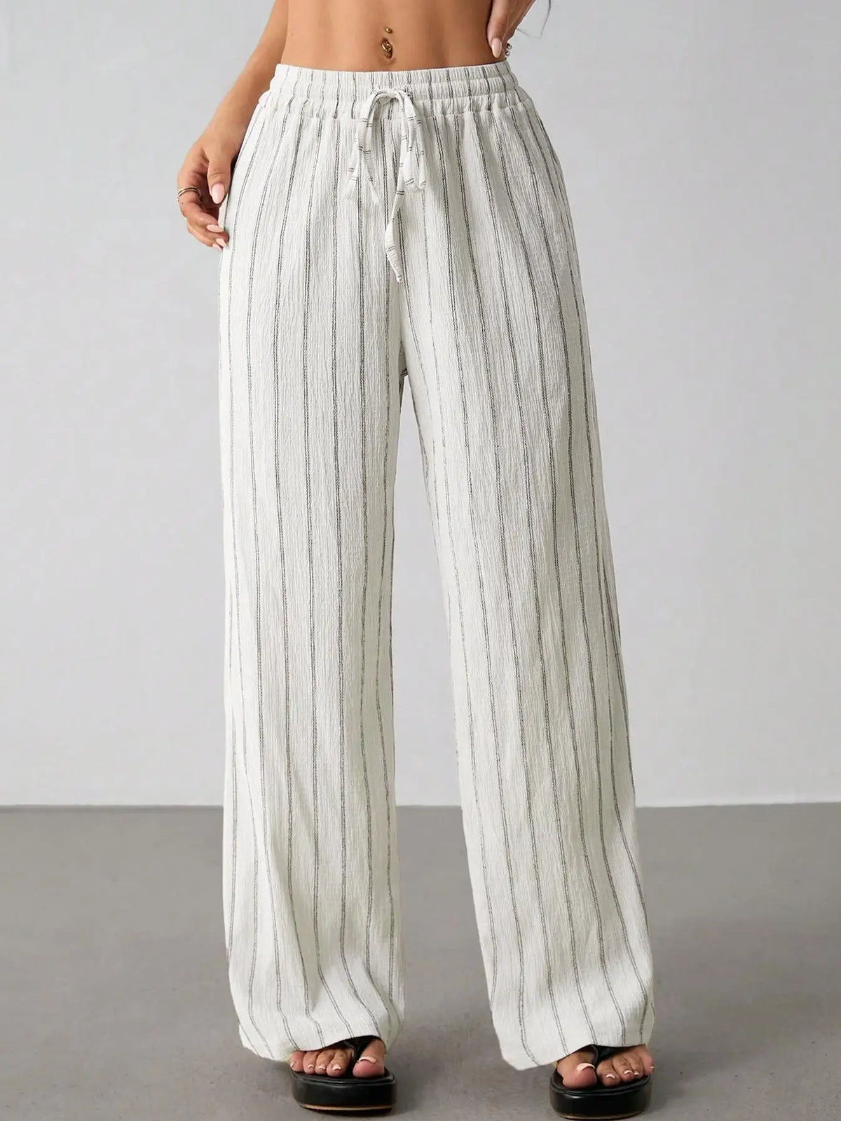 Women's Wide Leg Striped Trousers