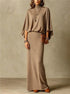 Women's Batwing Knit Skirt Set