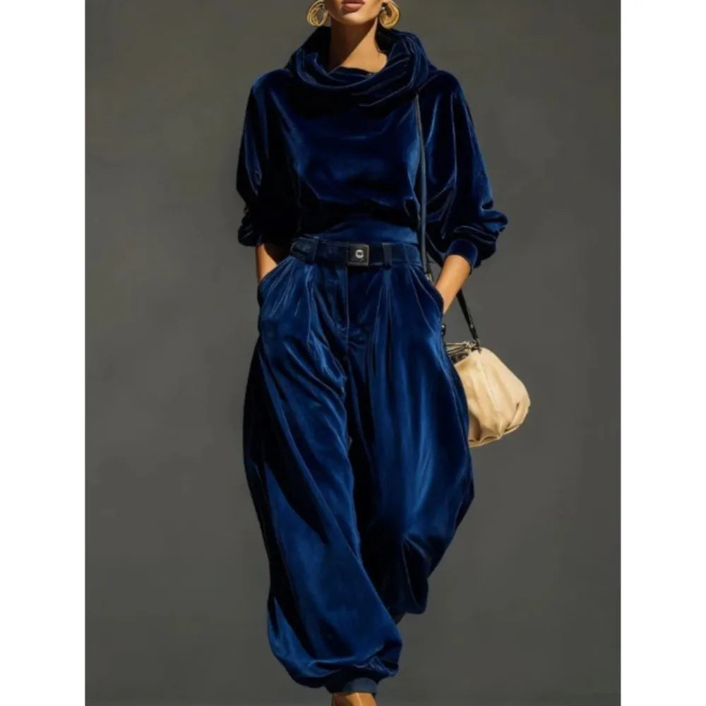 Women's Slim Velvet Two Piece