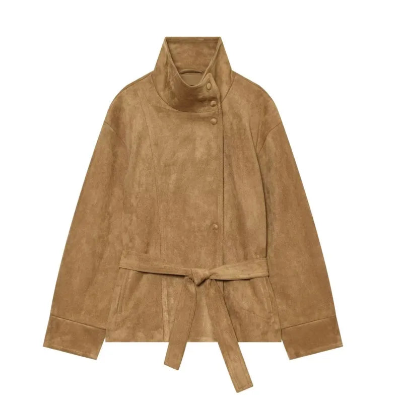 Women's High Neck Faux Fur Coat