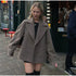 Women's Pleated Lapel Wool Jacket