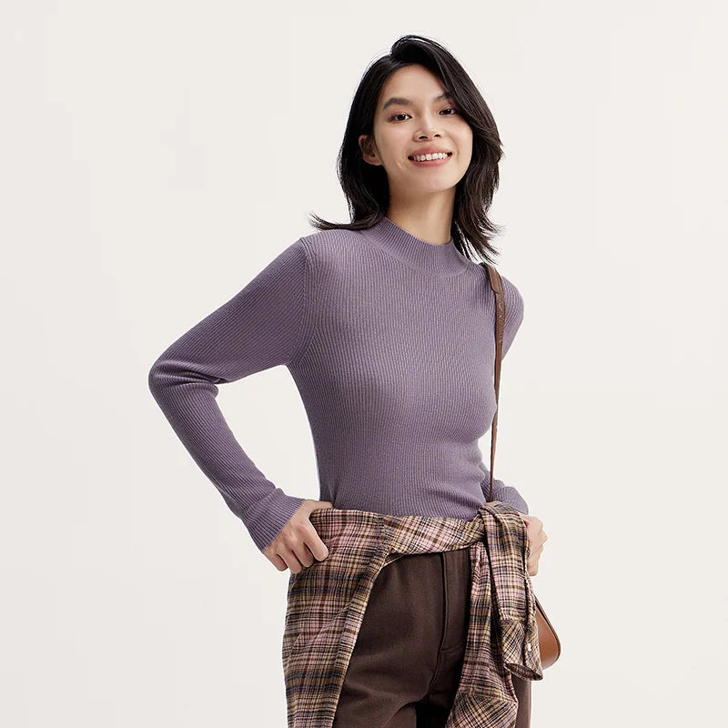 Women's Semi High Neck Wool Knit
