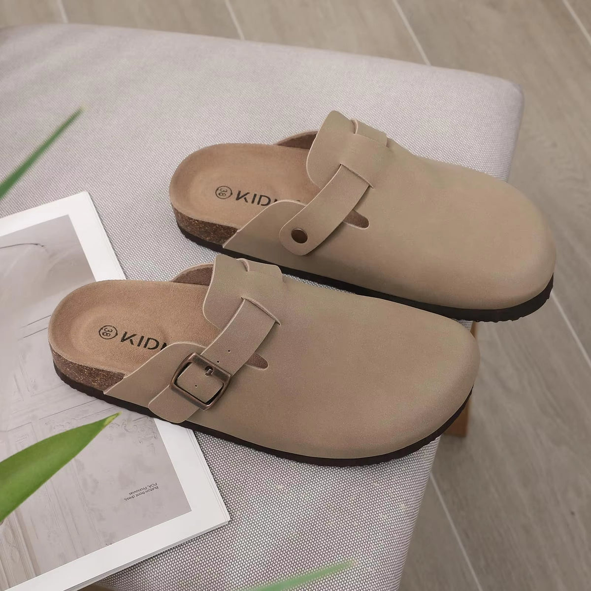 Men's Supportive Cork Clogs – Suede Buckle