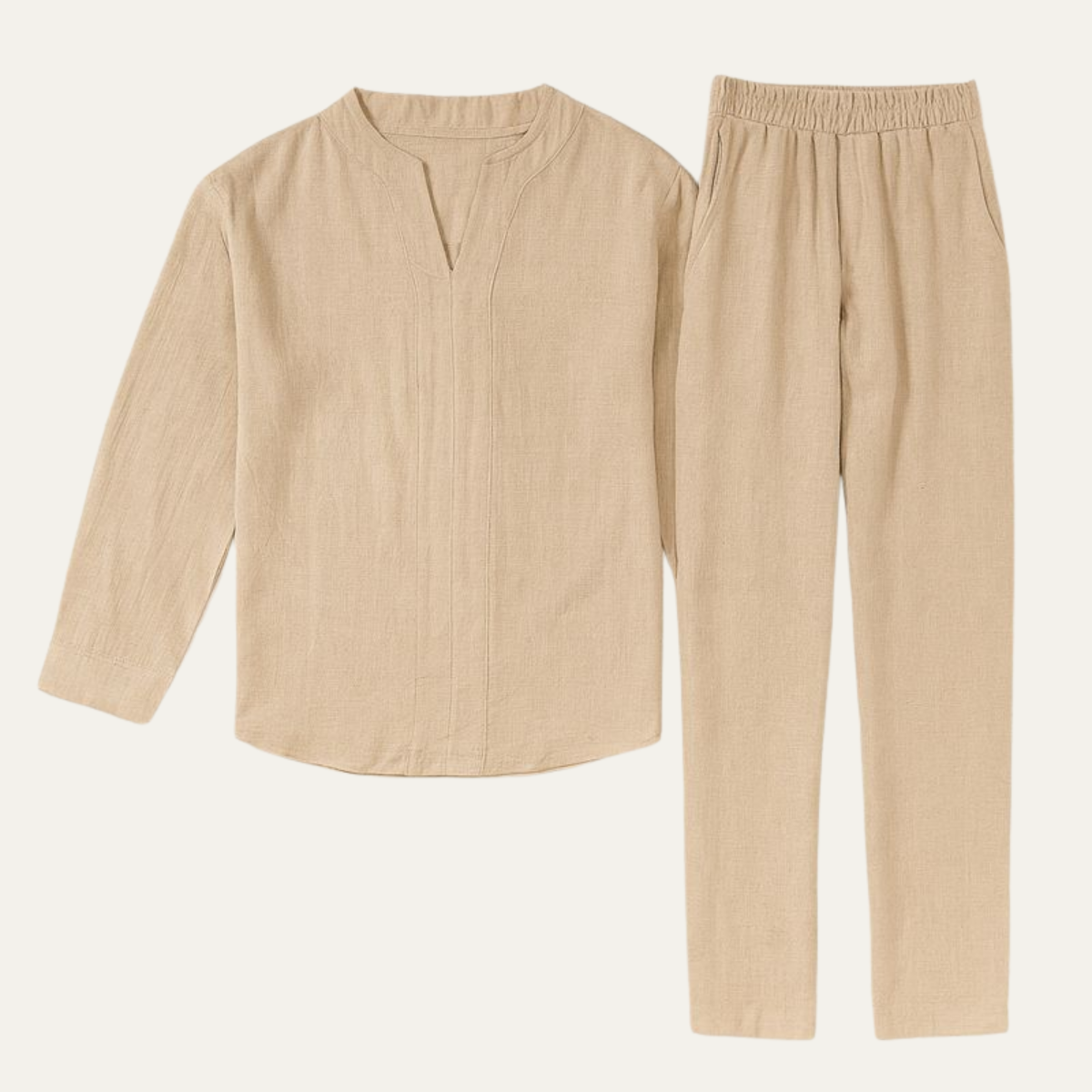 The South Yarra Men’s Casual Long Sleeve Shirt and Pants Set – Two Piece Outfit
