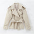 Women's Wide Shoulder Cropped Trench