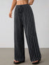 Women's Wide Leg Striped Trousers