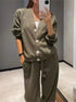 Women's V Neck Knit Two Piece