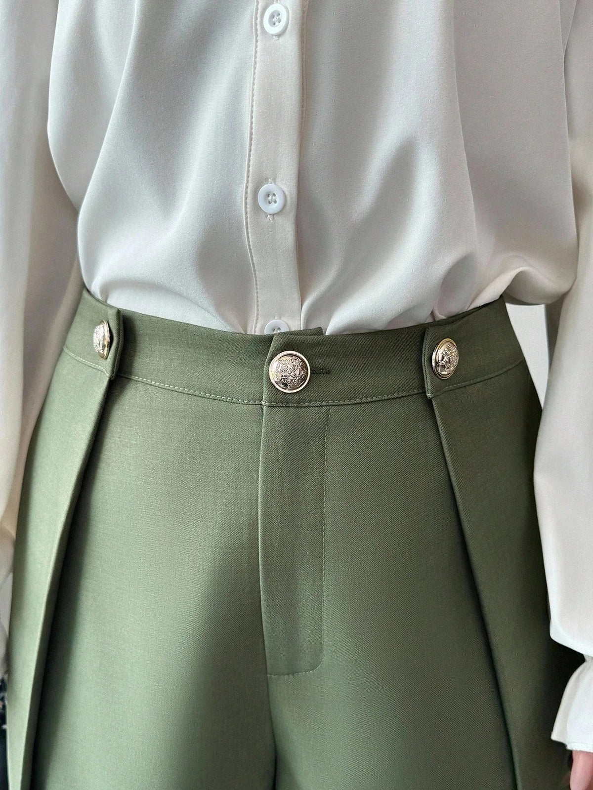 Women's Pleated Drape Wide Leg Pants