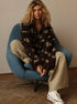Women's Floral Half Zip Sherpa Top