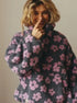Women's Floral Half Zip Sherpa Top
