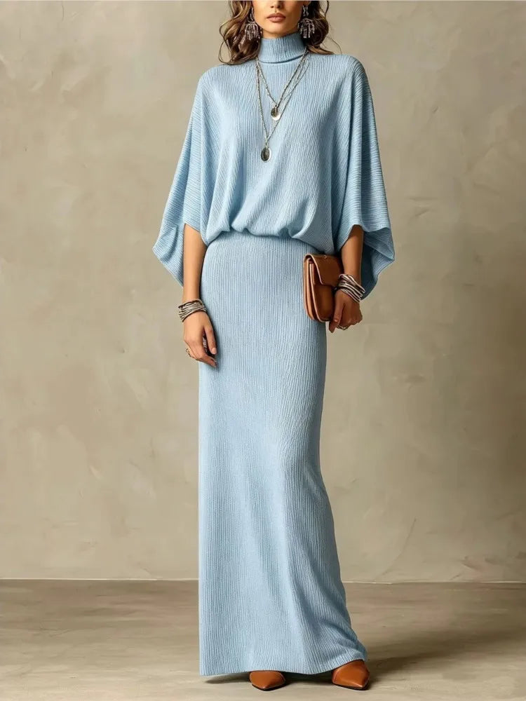 Women's Batwing Knit Skirt Set