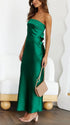 Women's Off Shoulder Satin Maxi Dress