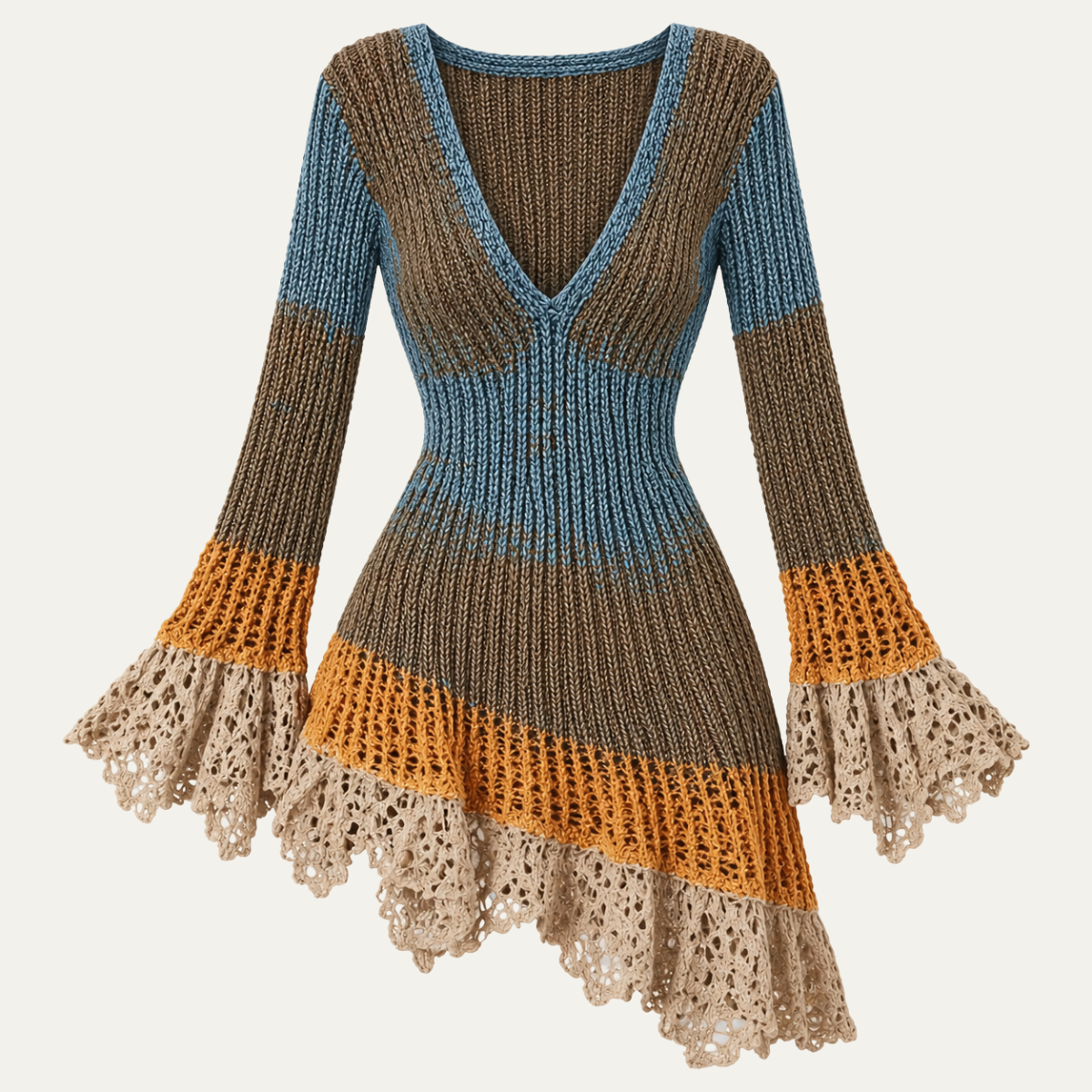 Women's Flare Sleeve Knit Dress