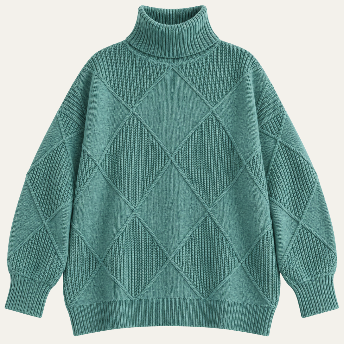 Women's Dropped Shoulder Diamond Knit