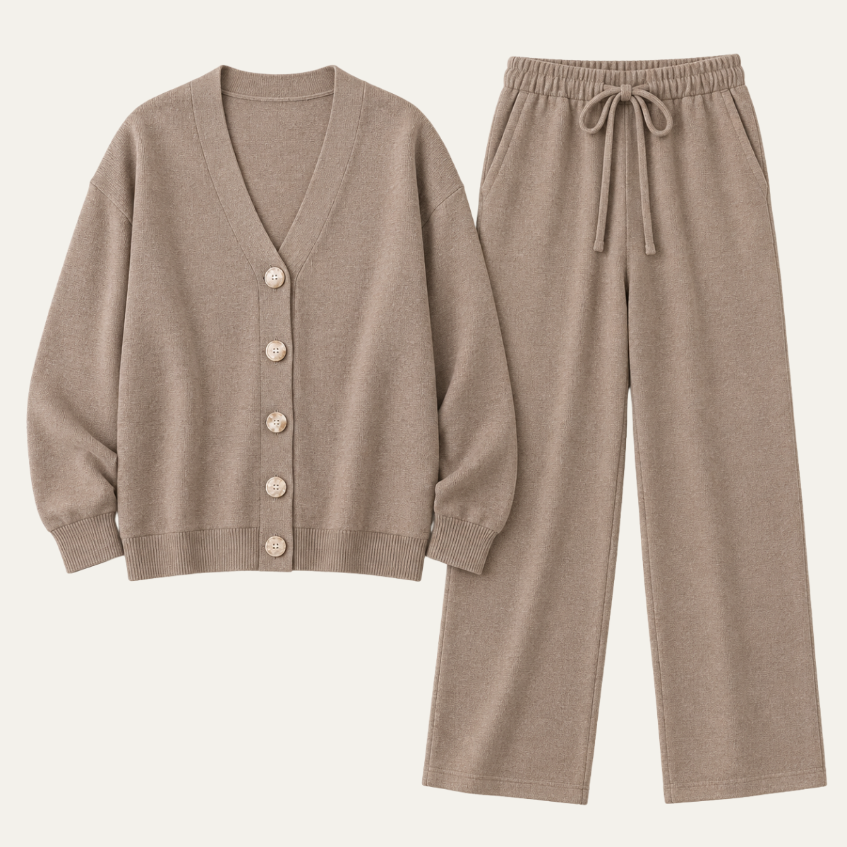 Women's V Neck Knit Two Piece