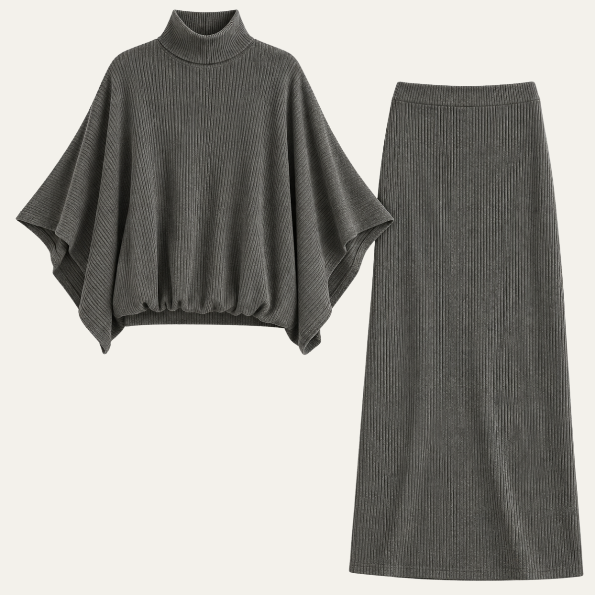 Women's Batwing Knit Skirt Set