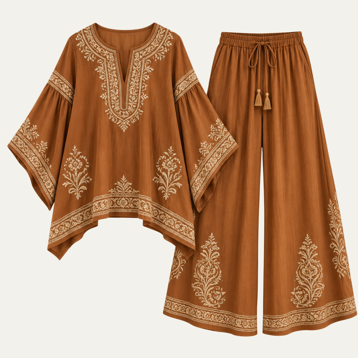 Women's Printed Wide Leg Two Piece