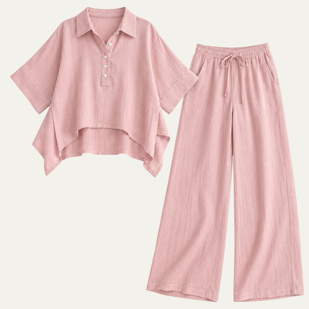 Women's Wide Leg Shirt Two Piece