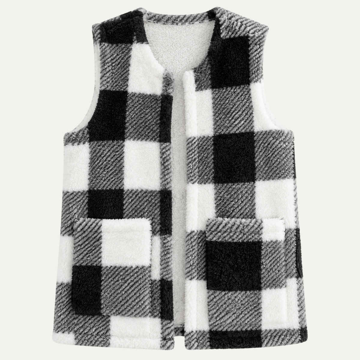 Women's Open Front Check Vest