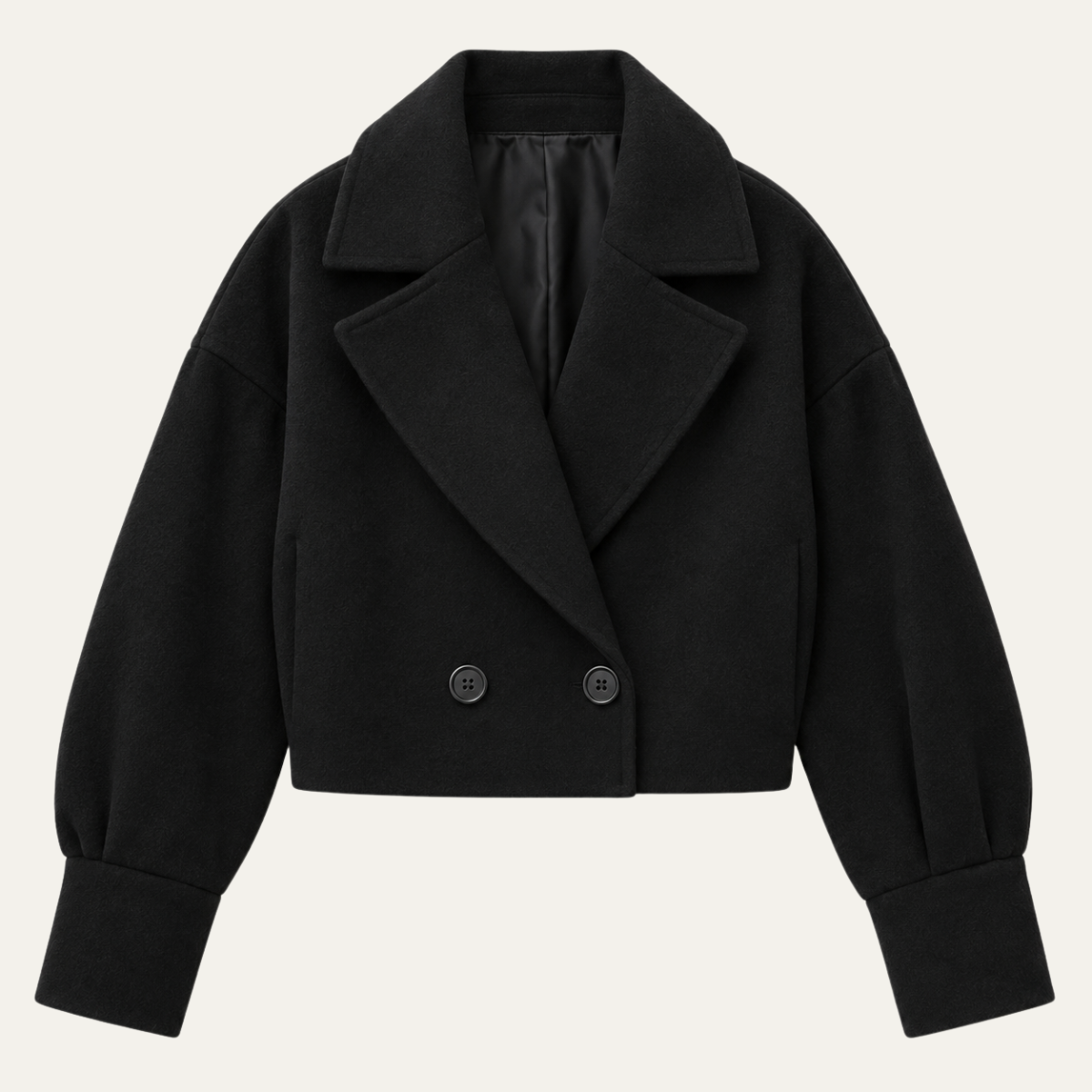 Women's Cropped Wool Double Breasted