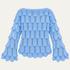 Women's Slash Neck Feather Knit