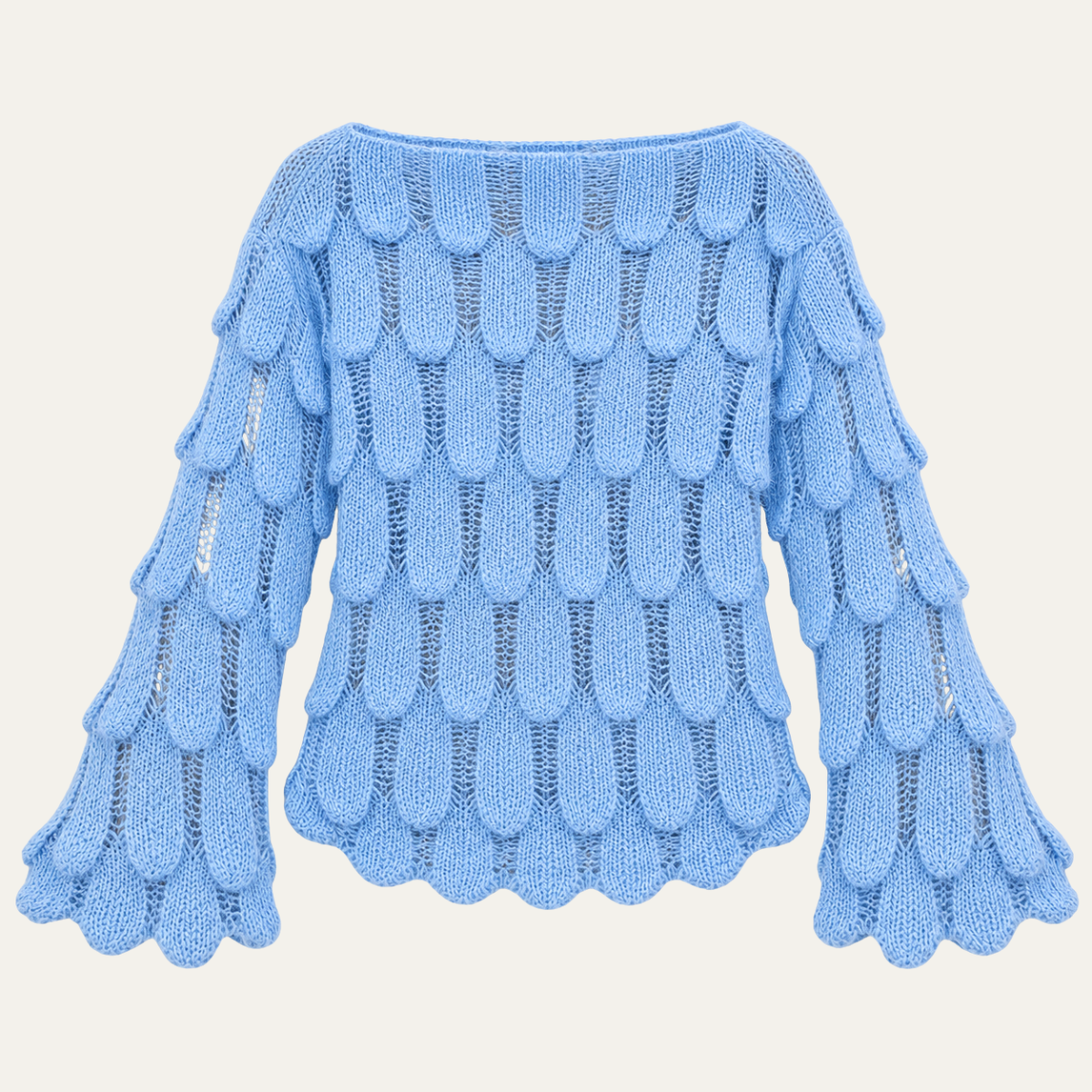 Women's Slash Neck Feather Knit