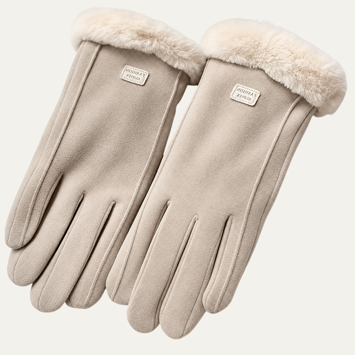 Women's Soft Beige Winter Gloves
