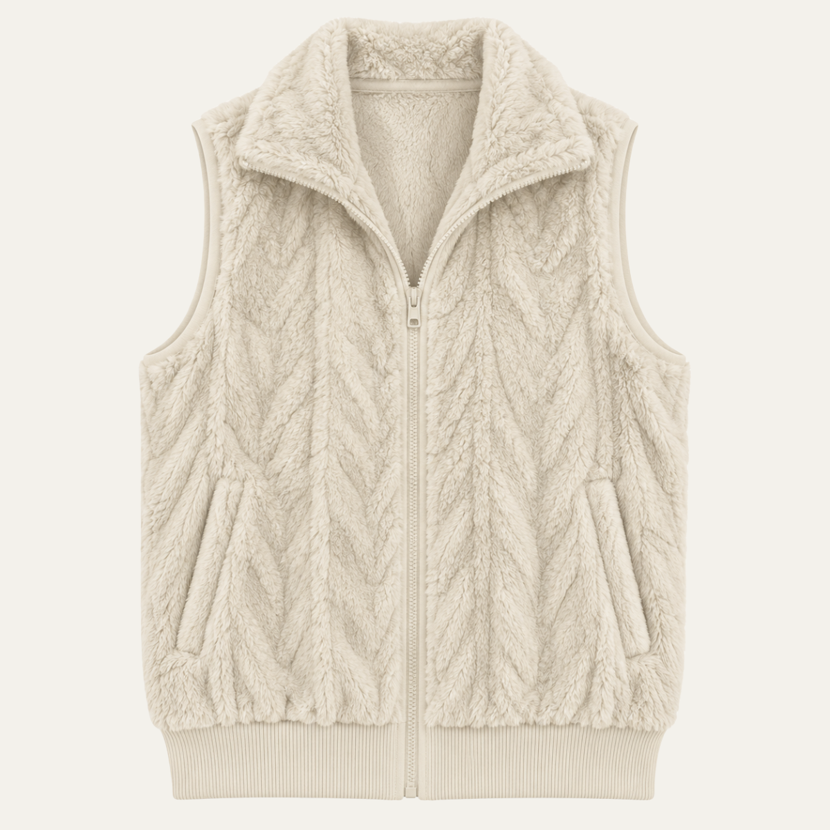 Women's Lapel Collar Plush Vest