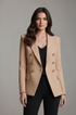 Women's Double Breasted Blazer with Gold Buttons