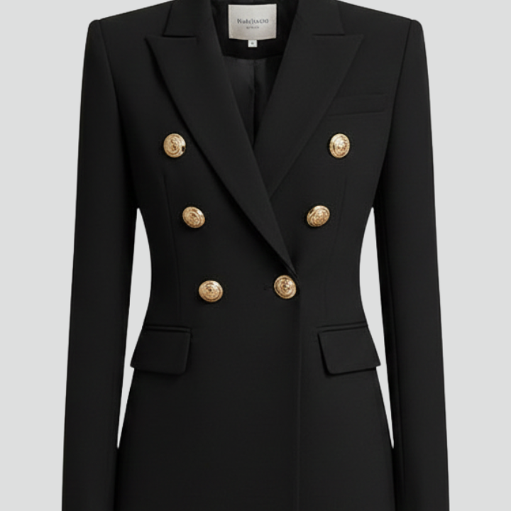 Women's Double Breasted Blazer with Gold Buttons