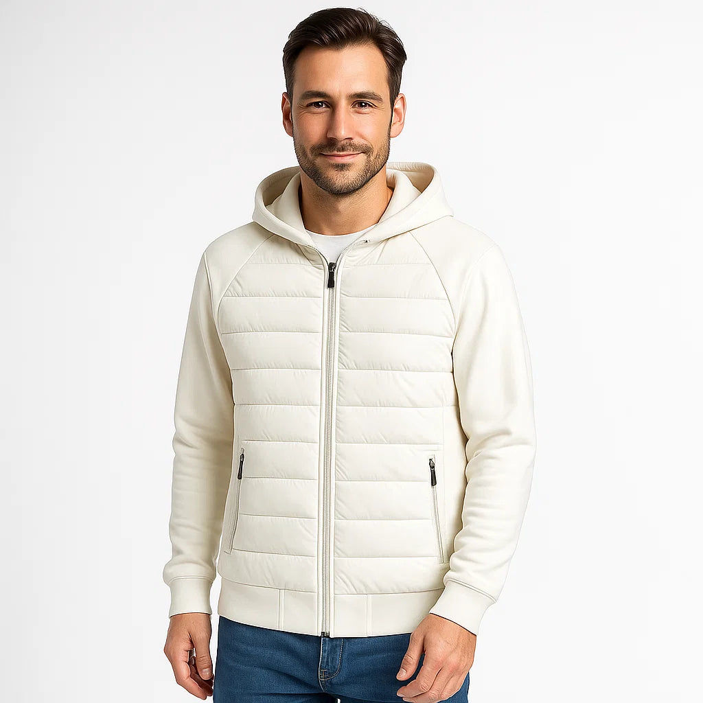 Men's Quilted Puffer Hoodie Jacket | Zipped