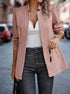 Women's Pink Long Blazer with Long Sleeves
