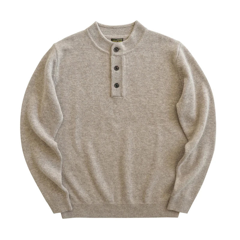 Men's Button Neck Knit Pullover – Henley