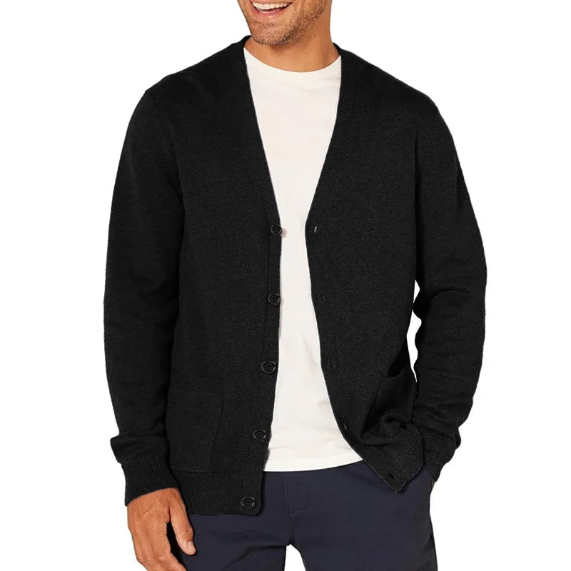 Men's Button Up Cardigan Sweater – V Neck
