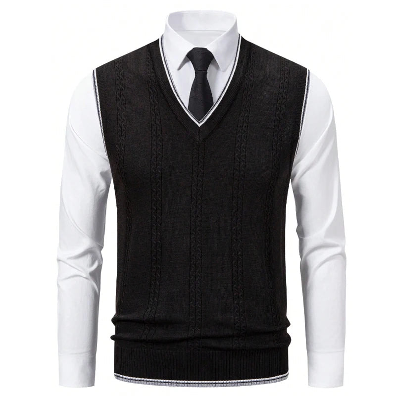 Men's Knit Vest – Cable Sleeveless Layer