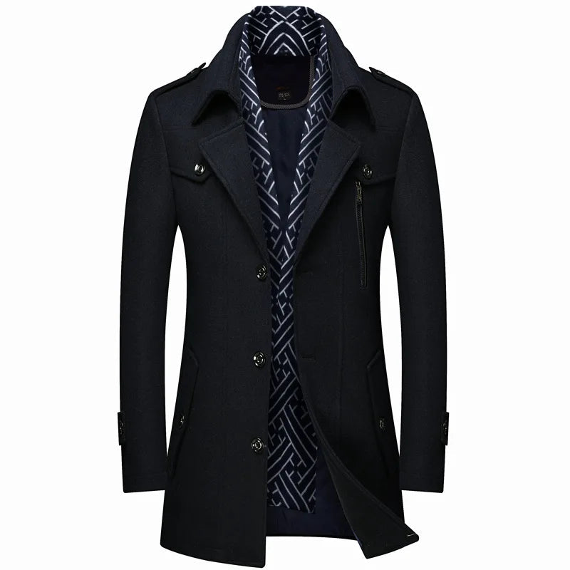 Men's Car Coat – Wool Blend Mid Length