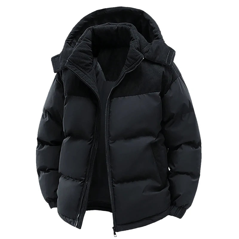 Men's Heavy Puffer Coat – Hooded Insulated