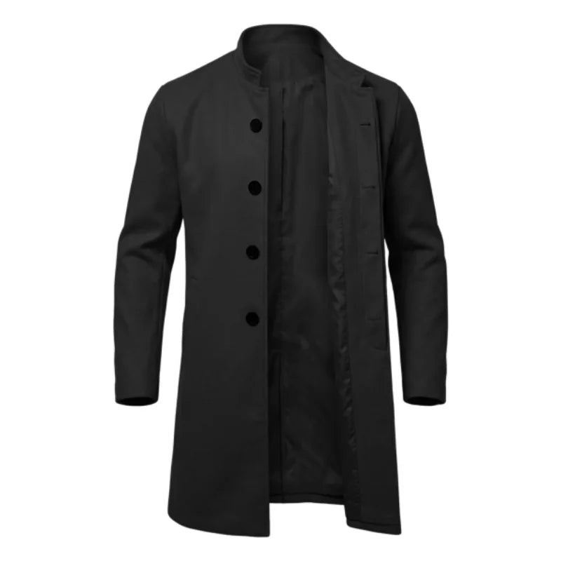 Men's Hidden Button Wool Coat