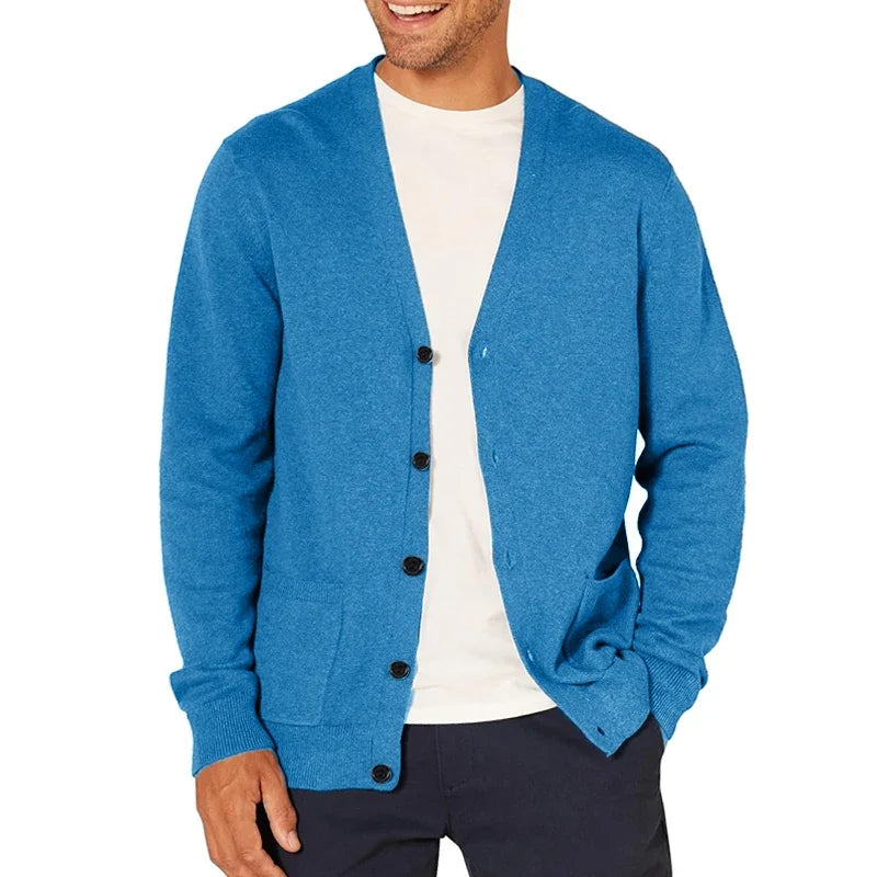 Men's Knit Cardigan Sweater – Full Placket