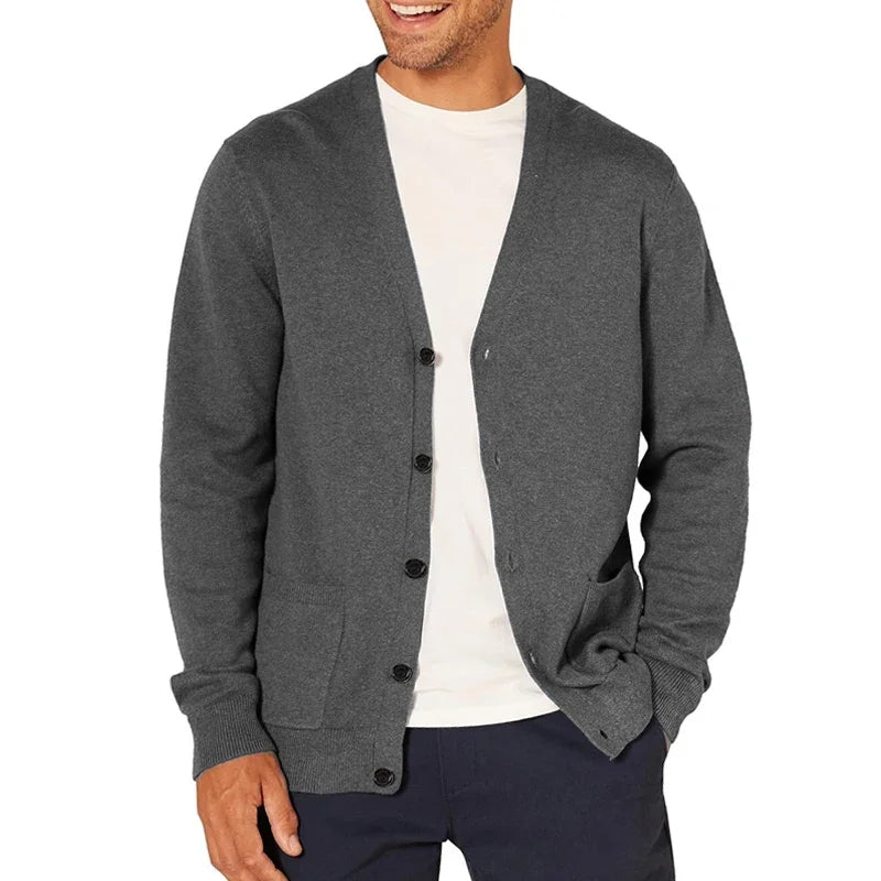 Men's Button Up Cardigan Sweater – V Neck