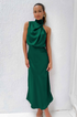 Women's Maxi Dress with Asymmetric Neckline