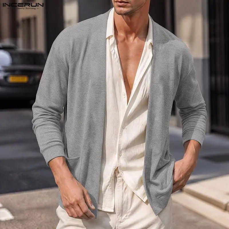Men's Open Knit Cardigan Sweater