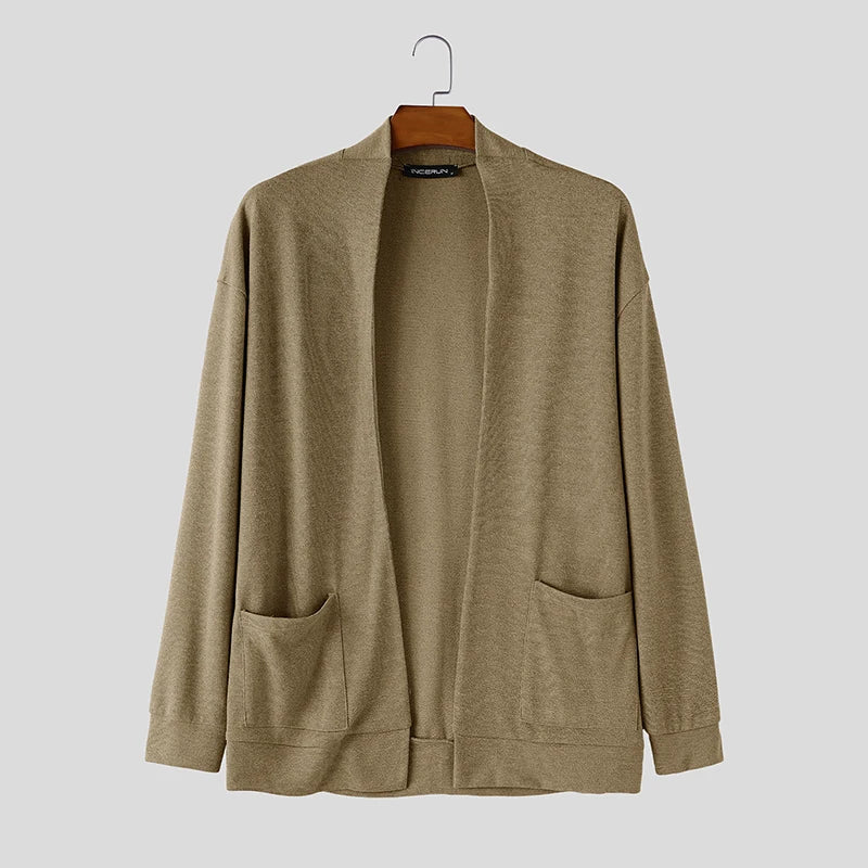 Men's Open Knit Cardigan Sweater