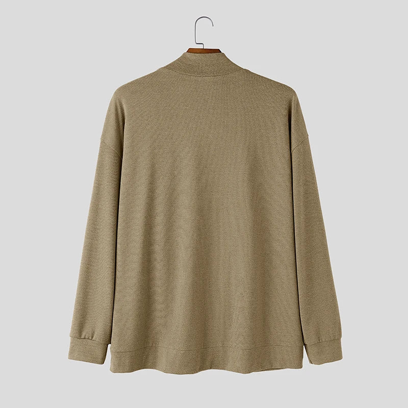 Men's Open Knit Cardigan Sweater